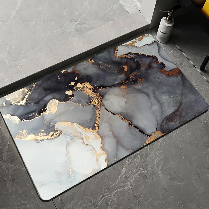 Super Absorbent Floor Mat for Bathroom Non Slip Diatomaceous Bath Mats Fast Drying Soft Carpet Shower Tub Outdoor Doormats Decor