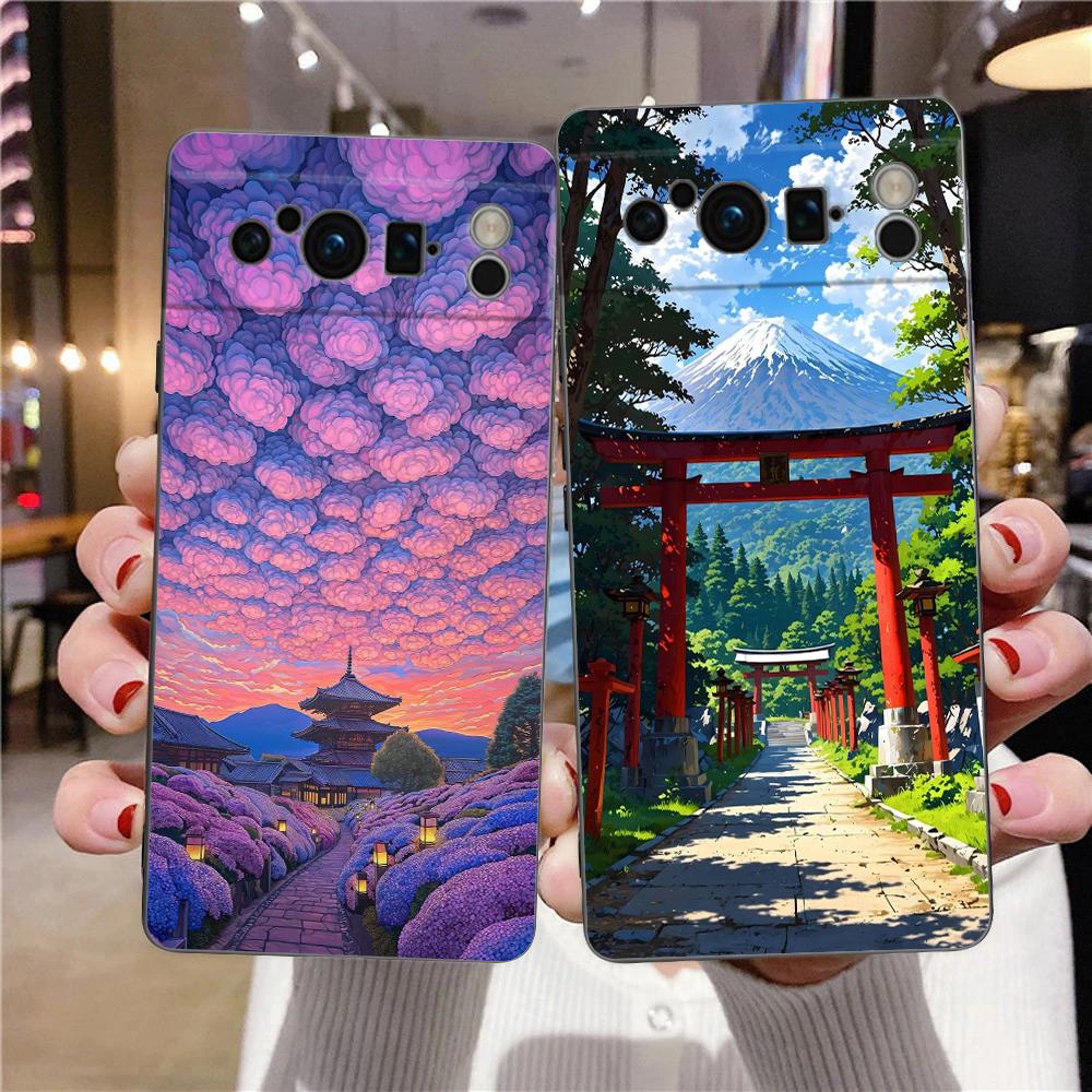 Landscape Japan Series Aestheticism Scenery Phone Case For Google Pixel 9 8 7 6 Pro XL 8A 6A 7A 5G Soft Shockproof TPU Cover