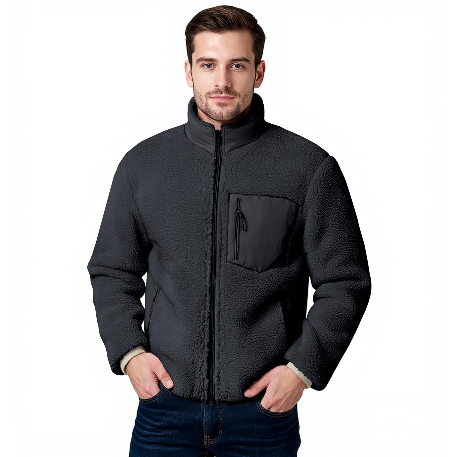 

Men s Fleece Outdoor Warm Fleece Jacket Hooded Coat Jacket M