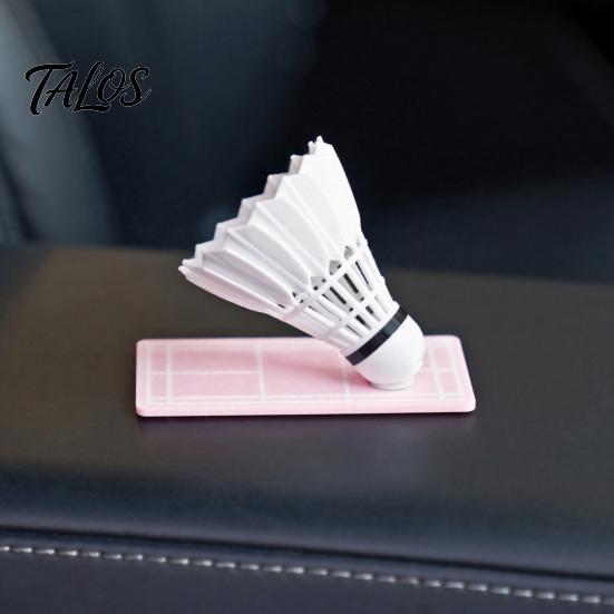 Talos Rotating Car Badminton Ornament with Swivel Mechanism, Shuttlecock Dashboard Decoration for Interior, Gift Sports Lovers