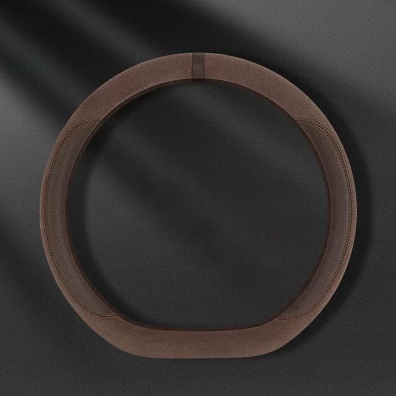 Semišový poťah na všetky ročné obdobia Poťah na volant auta Ultra tenký Protišmykový Tvar D Okrúhly Priedušný Ochranný poťah na volant auta