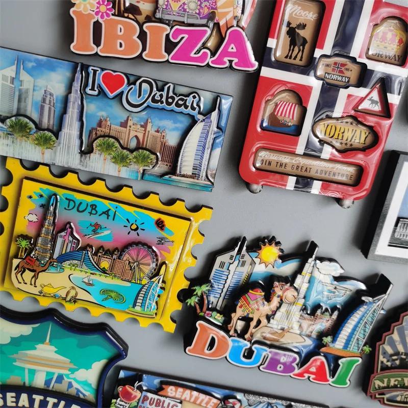 Norvegia IBIZA Barcelona Spania New York Seattle SUA Arabia Saudită Dubai Barcelona magnet de frigider din lemn decorare casă cadouri pentru prieteni