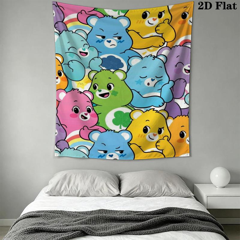 Care Bears Wall Tapestry Aesthetic Wall Hanging Printed Fabric Blanket Decorative Tapestries for Bedroom Living Room Home Decor