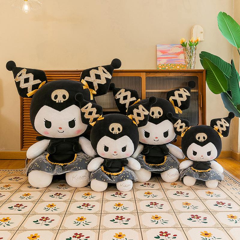 Kawaii Kuromi Plush Toy Sanrio Kuromi Plush Doll Filled Doll Cute Stuffed Animal for Kids Birthday Gift Sweet Valentine Present