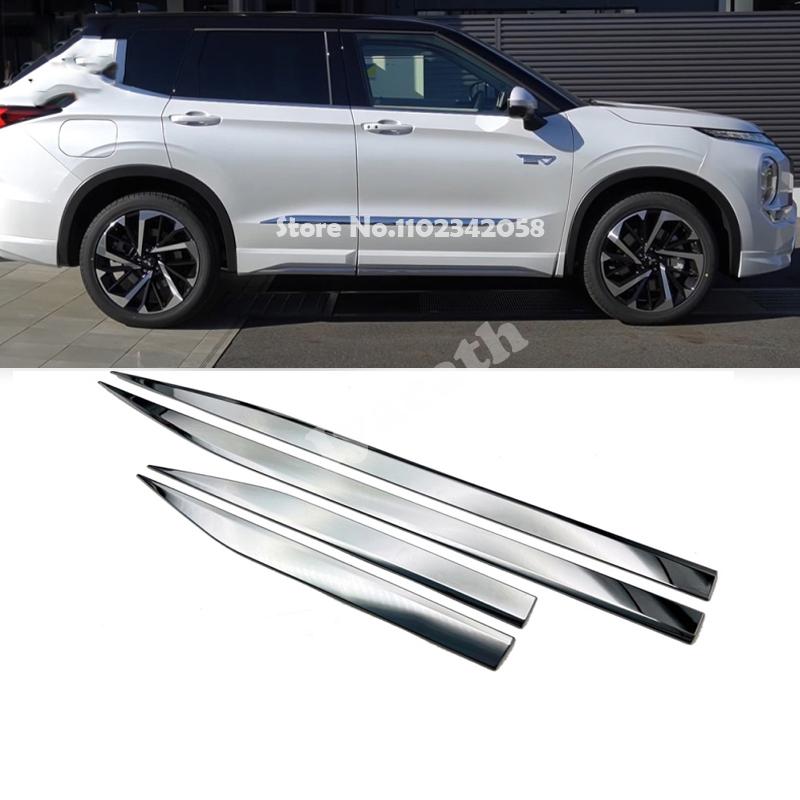 For Mitsubishi Outlander -2026 ABS Black Side Door Body Molding Line Cover Trim Side Anti-scratch Protector Strips Trim