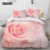 Flower Duvet Cover Set Microfiber Red Rose Bedding Set King Size Floral Print for Valentine's Day Mother's Day Soft Quilt Cover