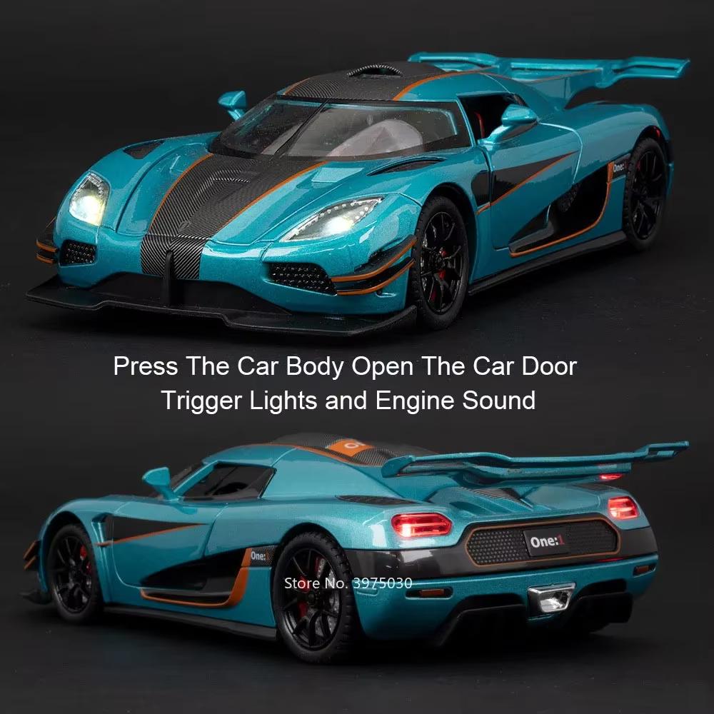 1:24 ONE-1 Miniature Toys Cars Alloy Diecast Models Pull Back Vehicles 4 Doors Opened Sports Car Toddler Toys For Kids Gifts