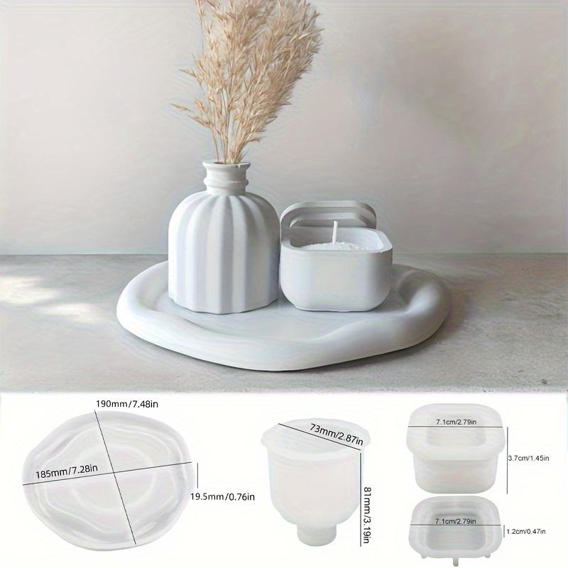 3pcs Silicone Storage Molds for DIY Epoxy Resin Handmade Plaster Concrete Cement Crafts Candle Holder Molds Home Decor