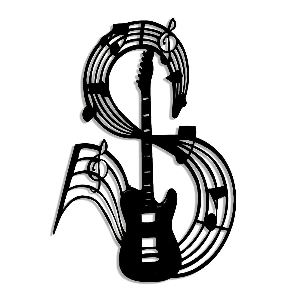 Iron Metal Pipa Wall Art, Musical Staff Decor, Minimalist Design for Living Room Office Kitchen Cafe Home, Christmas Gift