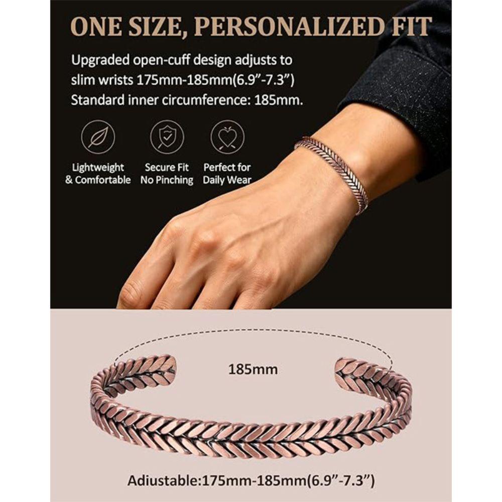 Waterproof Cuff Bracelet Pure Copper Copper Cuff Bracelet Stylish Wrist Cuff Daily Wear