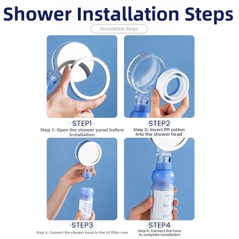 Rose Shower Head Water Filter Mixed with Vitamin C Dechlorination Shower Scented Filter Impurities Anti-scaling