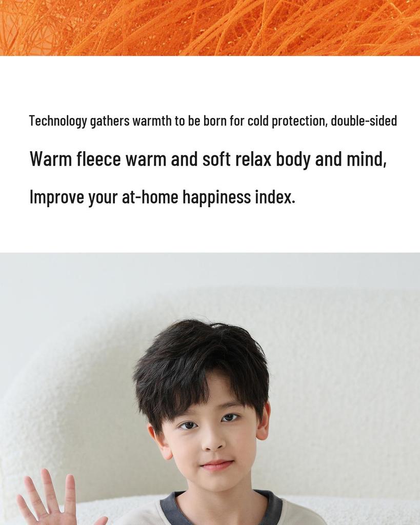 Lulu Niu Jungen Plüsch-Pyjama – Korallenfleece Homewear für die Frühlings-, Herbst- und Wintersaison