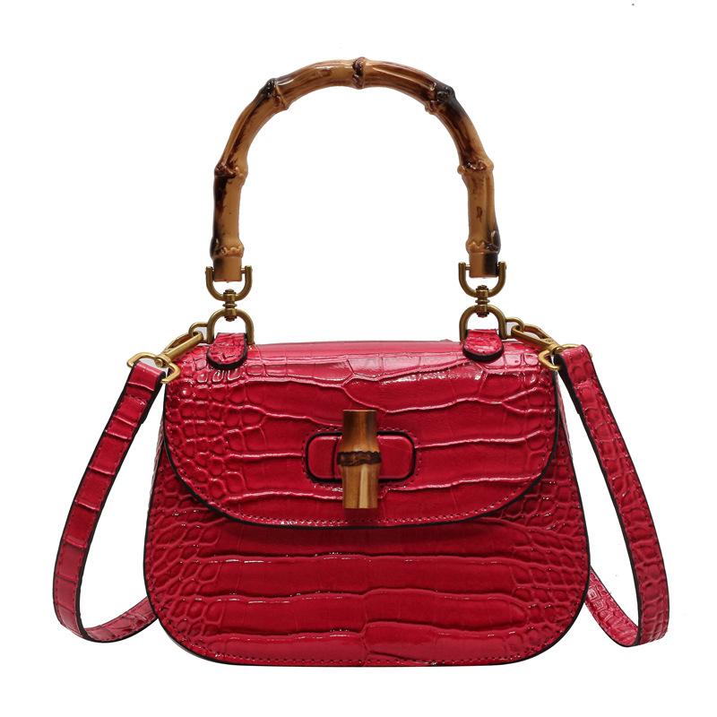 Bamboo bag women's new retro shoulder saddle bag premium texture niche simple messenger bag