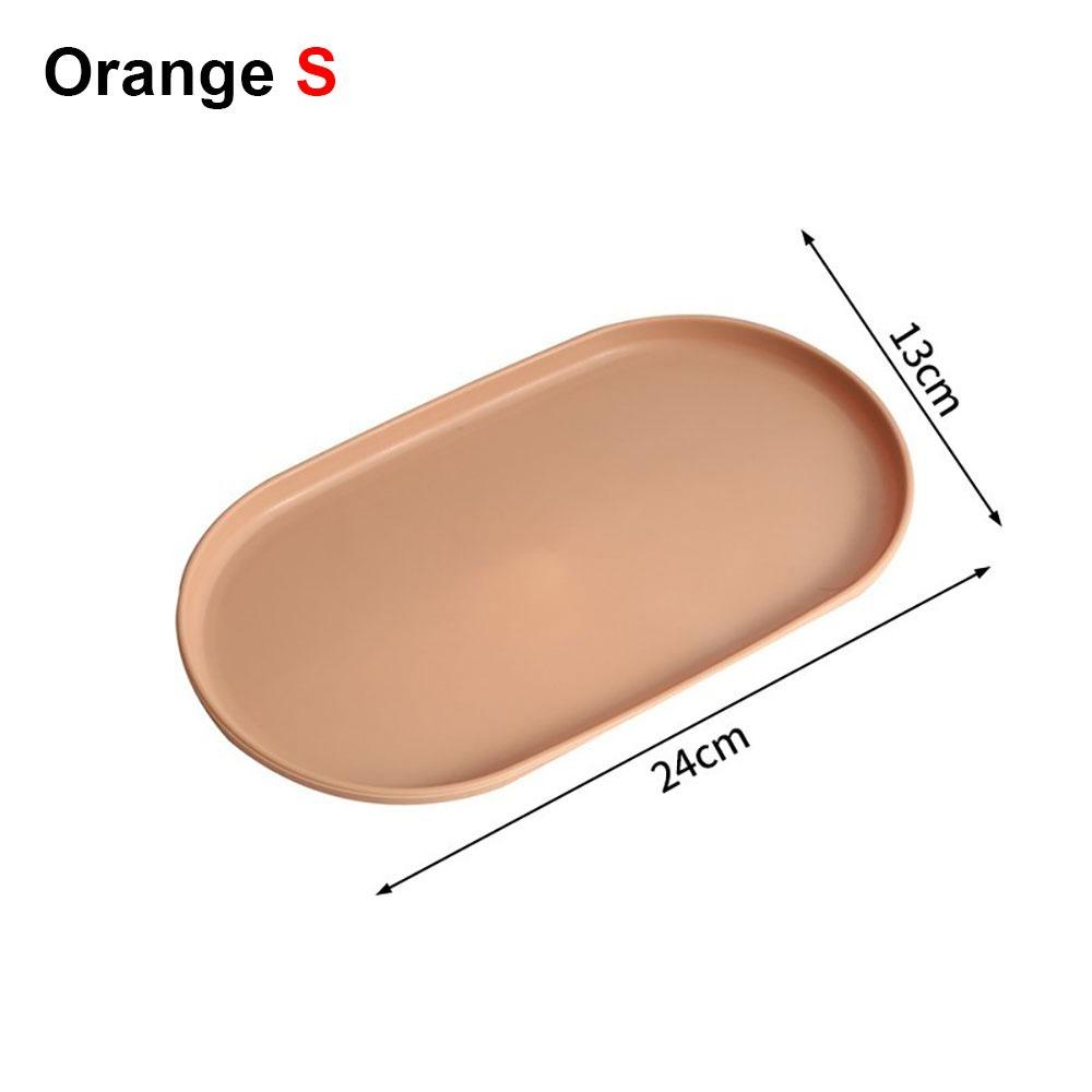 1Pcs New Stackable Fruit Plate Smooth Edge Oval Shaped Dessert Tray Reusable S/M/L Food Serving Tray for Home Kitchen
