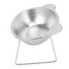 Stainless Steel Elevated Pet Bowl 15° Tilted Cat Food Bowl Sturdy Raised Cat Bowl  Home Use