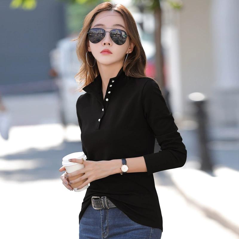 

Нижний слой для женщин, с длинными рукавами, полувысокий воротник, простой и повседневный, большого размера, универсальный, осенний стиль, внутренний слой, теплая верхняя одежда XS чёрный