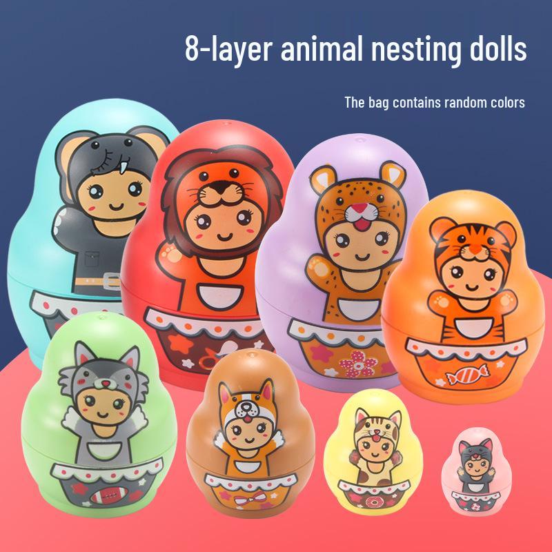 Rainbow Stacking Nesting Dolls for Toddlers | Educational Baby Toy Rings | Gift for Ages 1-2