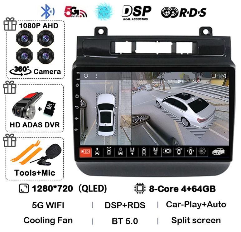 Android 14 Auto Carplay 4G WIFI Car Radio For Volkswagen Touareg FL NF 2010-2018 Multimedia Video Player Navigation Stereo GPS