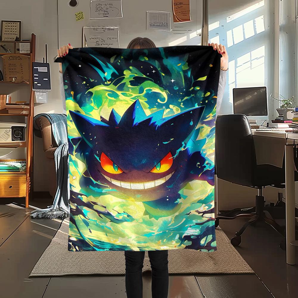 Pokémon  Ghost Bulbasaur Print Flannel Blanket,High Quality Comfortable for All Seasons,Home Decor,Warmth and Comfort,Perfect for Christmas Gifts