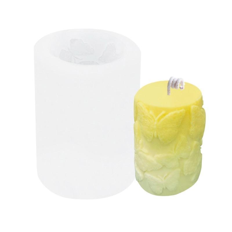 3D Cylinder Silicones Molds Flower Butterfly Waving Pattern Silicones Molds for Epoxy Resins