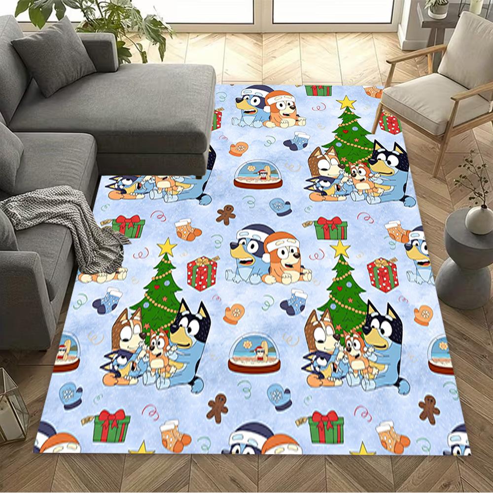 Bluey Family Adventure Carpet Design for Foyer Decorate Room Bedrooms Dormitory Anti-slip Rug Office Home Decor Gift for Festivals