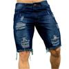 Herren-Jeans-Shorts, zerrissene Jeans-Shorts im Used-Look mit gebrochenem Loch, zerrissene, dehnbare Jeans im Used-Look