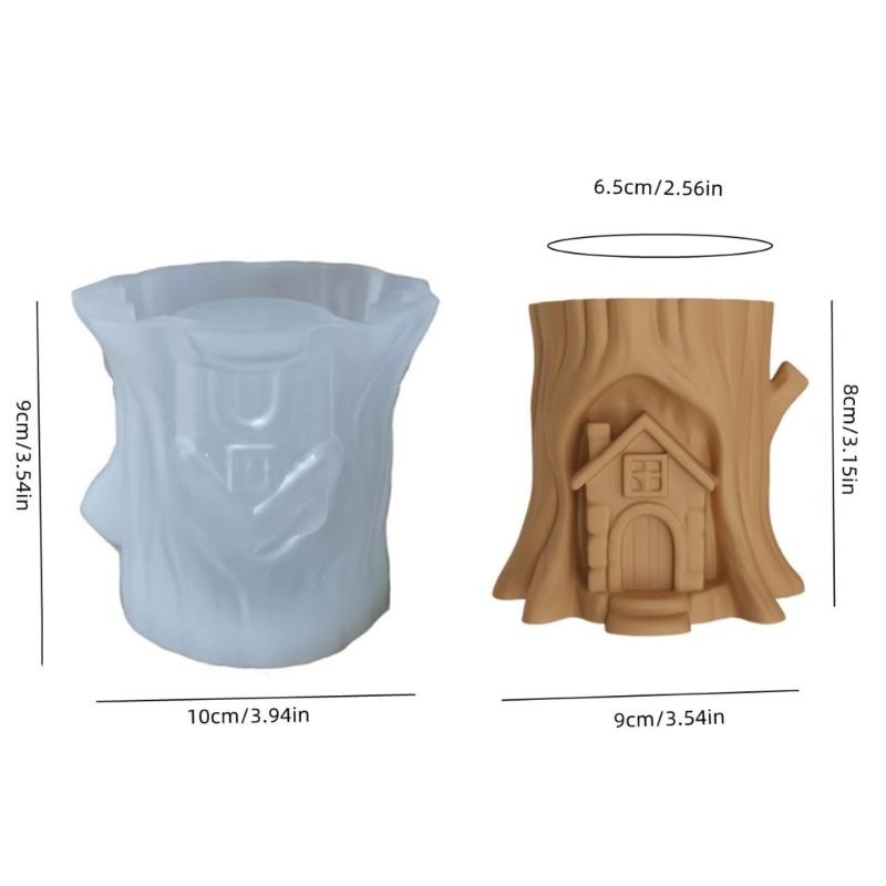 Flexible Tree Stump Cottage Mould For Concrete Planters And Decorative Box