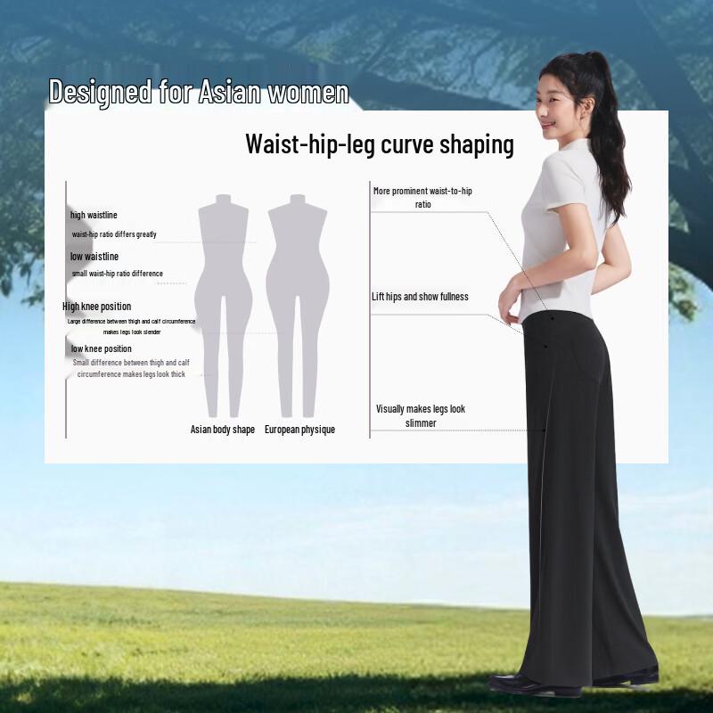 Beneunder Women's High-Elastic Wide-Leg Pants HE010