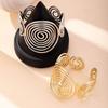 Verstellbares Damen Spiral Offenes Manschettenarmband Metalllegierung Manschette Armring Schmuck Geschenke