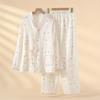 Cotton Gauze Teddy Maternity Pajama Set for Spring and Summer: Lightweight, Postpartum and Breastfeeding-Friendly