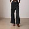 Pantaloni lunghi a gamba larga con tasche, elastici, a vita alta, casual e attivi, da donna