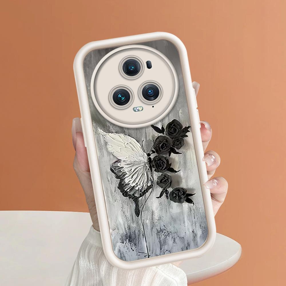 Soft Silicone Square Ladder Printing Pattern Phone Casing Full Cover Camera Shockproof Protection Rubber Case for Huawei Honor