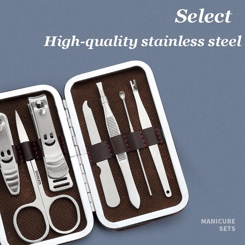 Stainless steel nail clipper set, multi-functional nail clippers, beauty and nail care tools, portable tools, nail trimming set