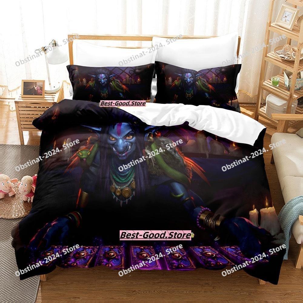 2023 Game Hearthstone Heroes Of Warcraft Bedding Set Cartoon Anime three-piece Set Teenager Bedroom Duvetcover Sets