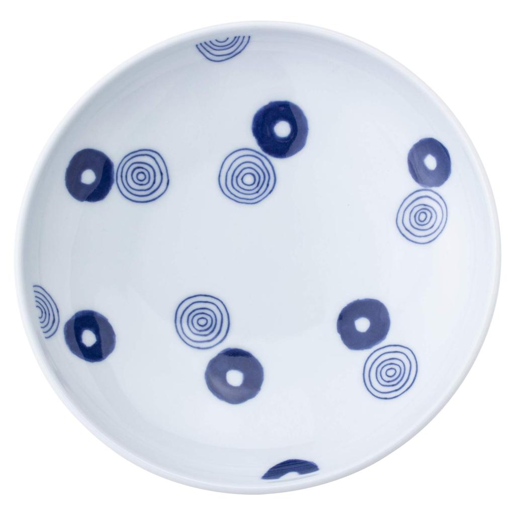 Keramika Nishikai Talíř Hasamiyaki Malé servírované 5 nádobí Přibližně 15 cm v myčce Indigo Maru Japonská sada Made in Japan 13309,