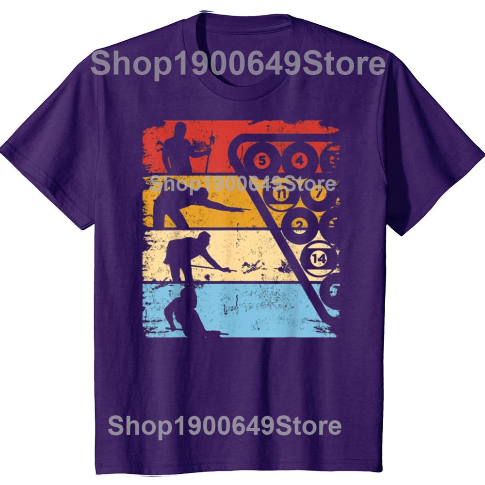 

Funny Retro Pool Billiard Snooker Cue 8Ball Tshirts Men Fashion Casual Tshirt 100 Cotton Loose Oversized T Shirt Summer 4XL