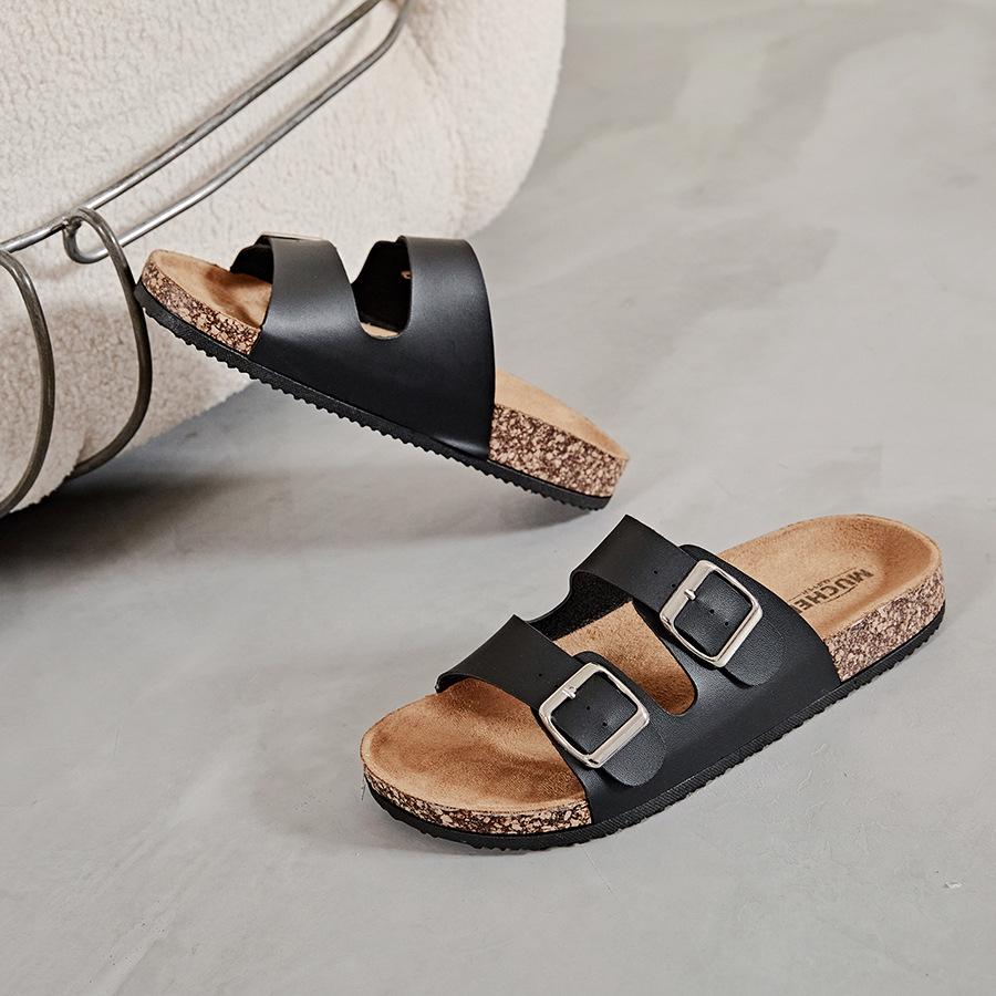 Men's Summer Cork Slippers 2025 - Thick Sole, Wear-Resistant, Birkenstock Style Beach Sandals