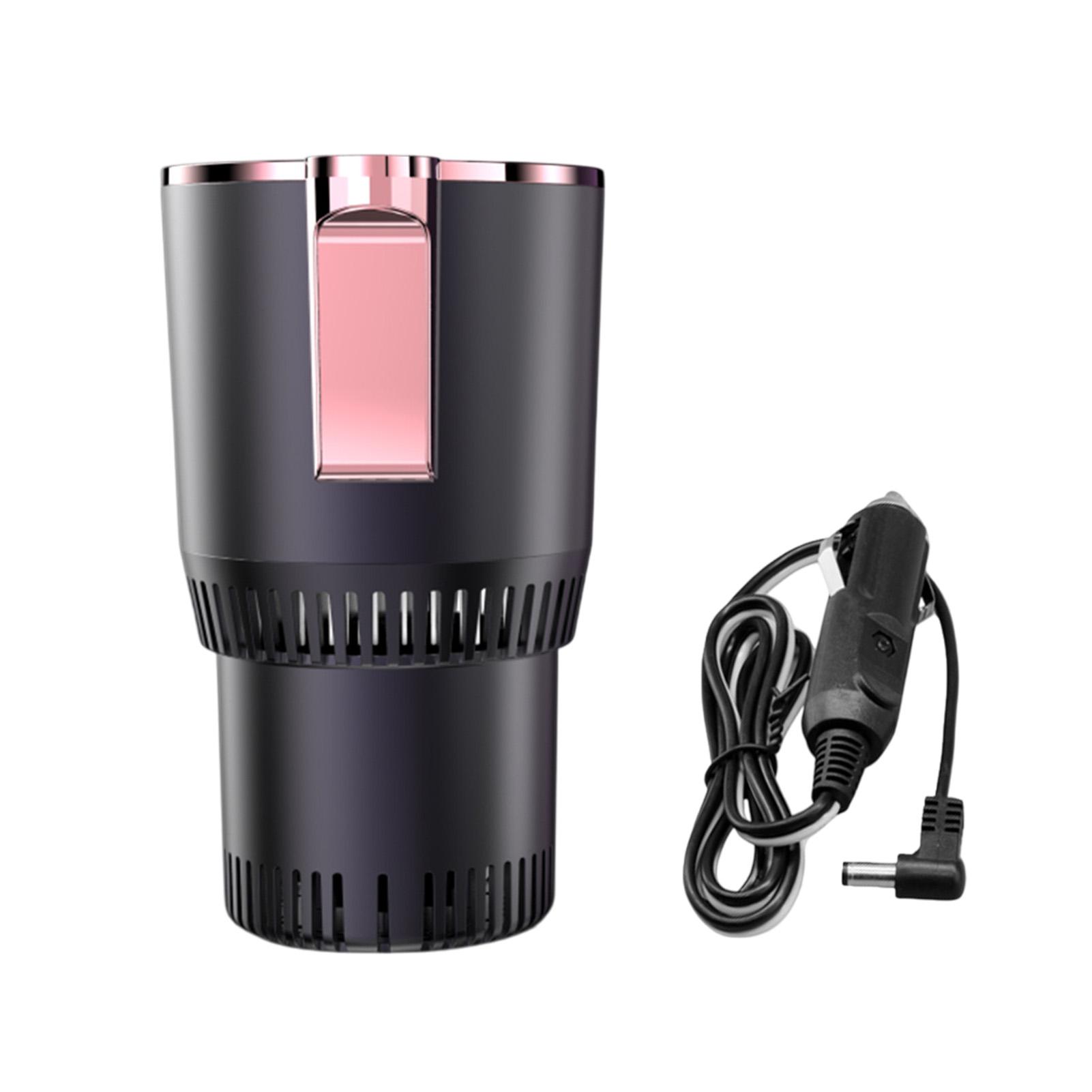 

Smart Car 2-In-1 Hot And Cold Cup Drinks Holder Home Fast Refrigeration Cooling/Heating Mini Touch Screen Beverage Mug Drink Can рожевий колір золота