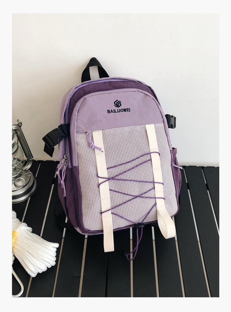 Schoolbag Outdoor lightweight contrasting color small backpack men's and women's sports and leisure travel bag nylon water-proof mountaineering