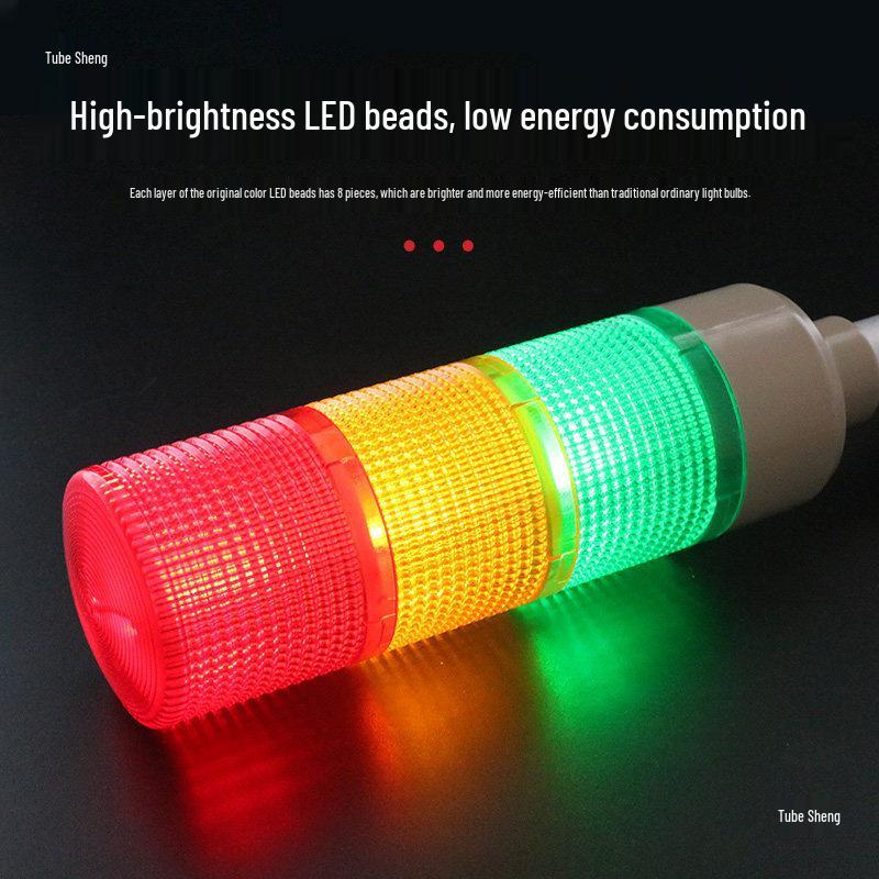 Foldable Multi-layer LED Warning Light with Sound and Three-color Alarm Signal Tower for Machine Tools