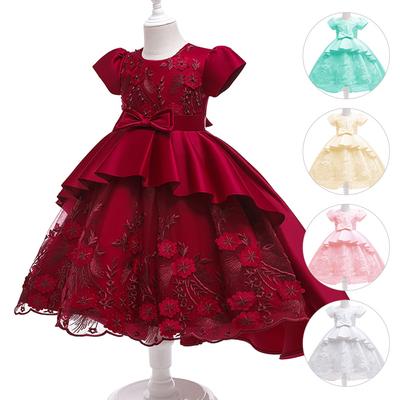 Wedding Kids Dress for Girls Evening Children Flower Princess Pageant Gown Teenager Party Dress