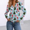 Women's Christmas Print Long Sleeve Shirt Elegant Casual Holiday Top