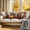Home Decor Autumn Animals: Bunny, Raccoon, Hedgehog, Otter Pattern Cushion Cover Suitable for Sofa Bedroom Car Pillow Cover