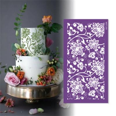 Spitzenkuchen-Gitterdruckform DIY Blumendiamant Mousse Fondant Schokolade Siegel Kuchen-Sprühbildform Gebäckdekorationswerkzeug