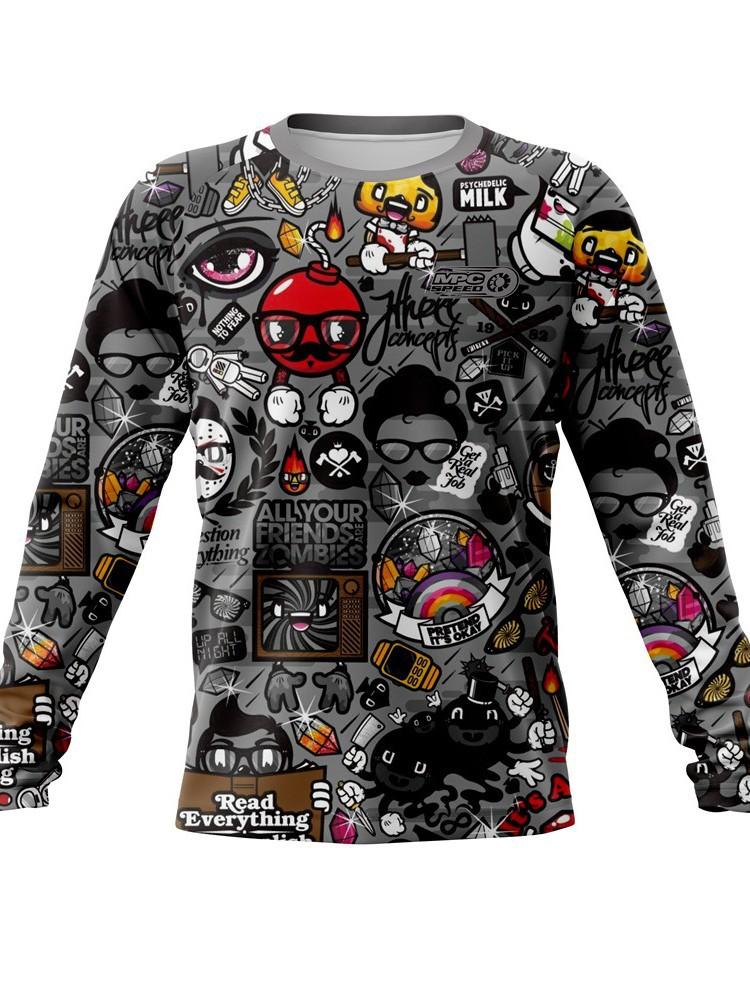 Graffiti men s downhill riding suit off-road motorcycle mountain bike suit racing suit summer S