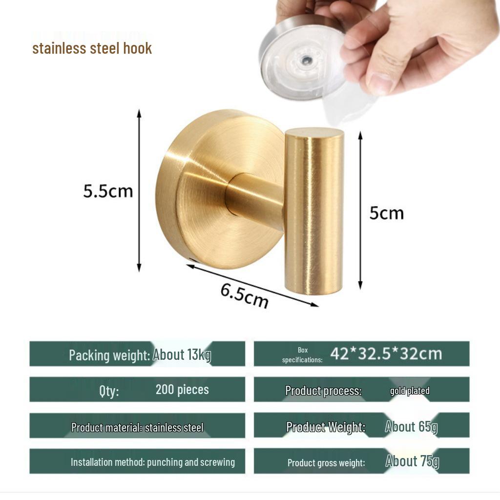 Stainless Steel No-Drill Suction Cup Hook - Strong Load-Bearing for Bathroom and Toilet