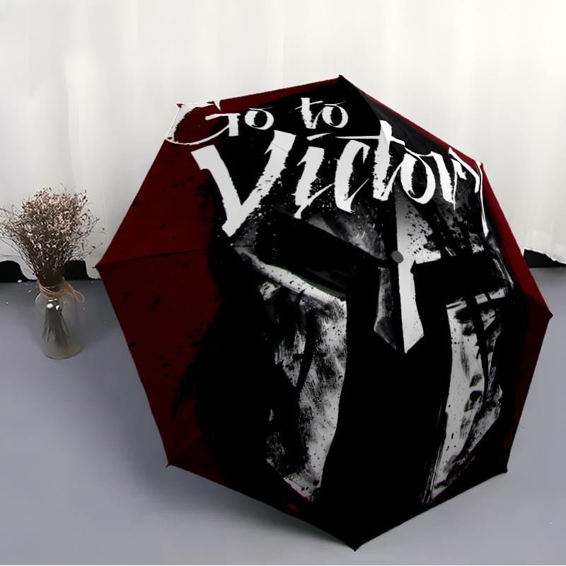 Gladiator Helmet Fashionable Automatic Opening/Closing Folding Umbrella. Portable and Foldable, Ideal for Gift, Travel, and Daily Use.