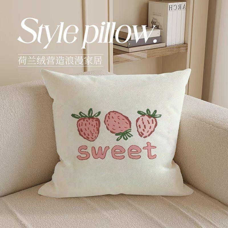 Erdbeerdessert Kissenbezug Ins Wind Kuchen Quadrat Schlafsaal Nickerchen Kissenbezug Sofa Wohnzimmer Kissenbezug