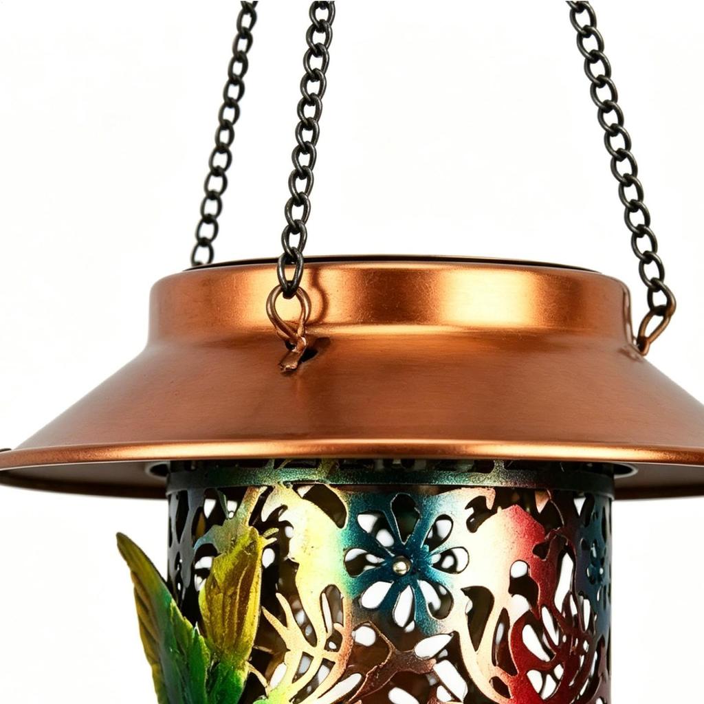 Outdoor Bird Feeder With LED Light Waterproof Garden Decor Bird Feeder Station For Balcony For Outdoor Yard Pathway Farm Patio