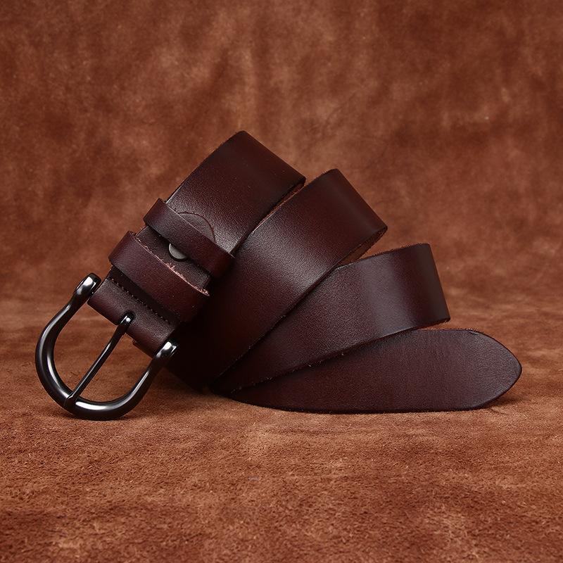 3.8Cm Wide Vegetable Tanned First Layer Cowhide Leather Washed Retro Casual Belt Men'S Pin Buckle Men'S Belt Men'S